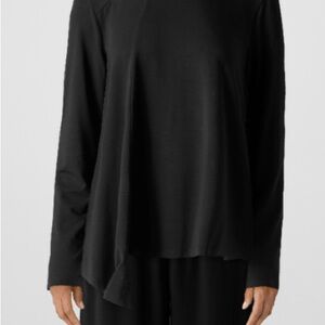 Elliot Lauren Black Asymmetrical Relaxed Sophisticated Shirt